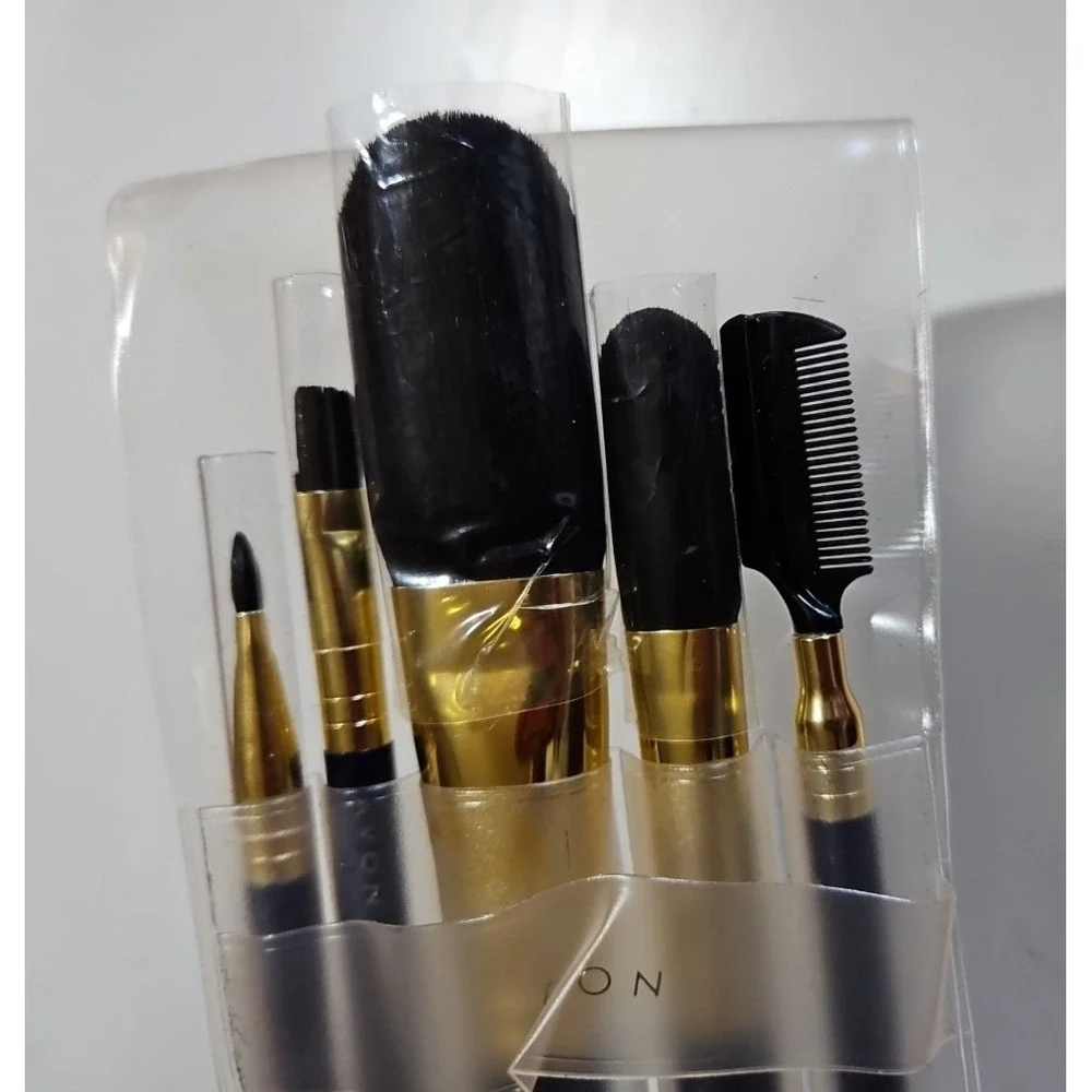 AVON Elegant *NOS* Brush Collection VINTAGE 5-Piece Set 1999 Flip Pouch NEW wBox